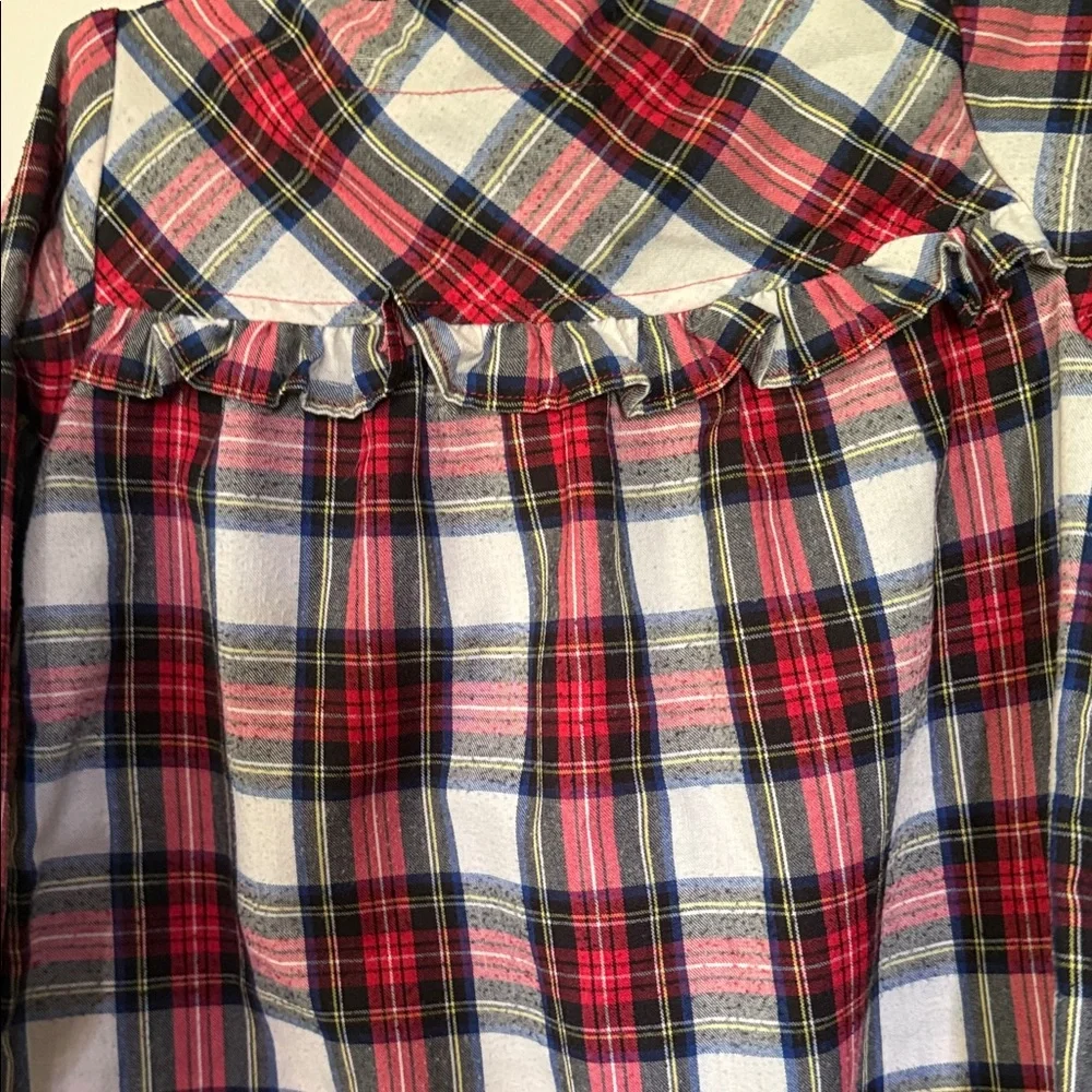 Crewcuts Plaid Button-Front gown- size 6